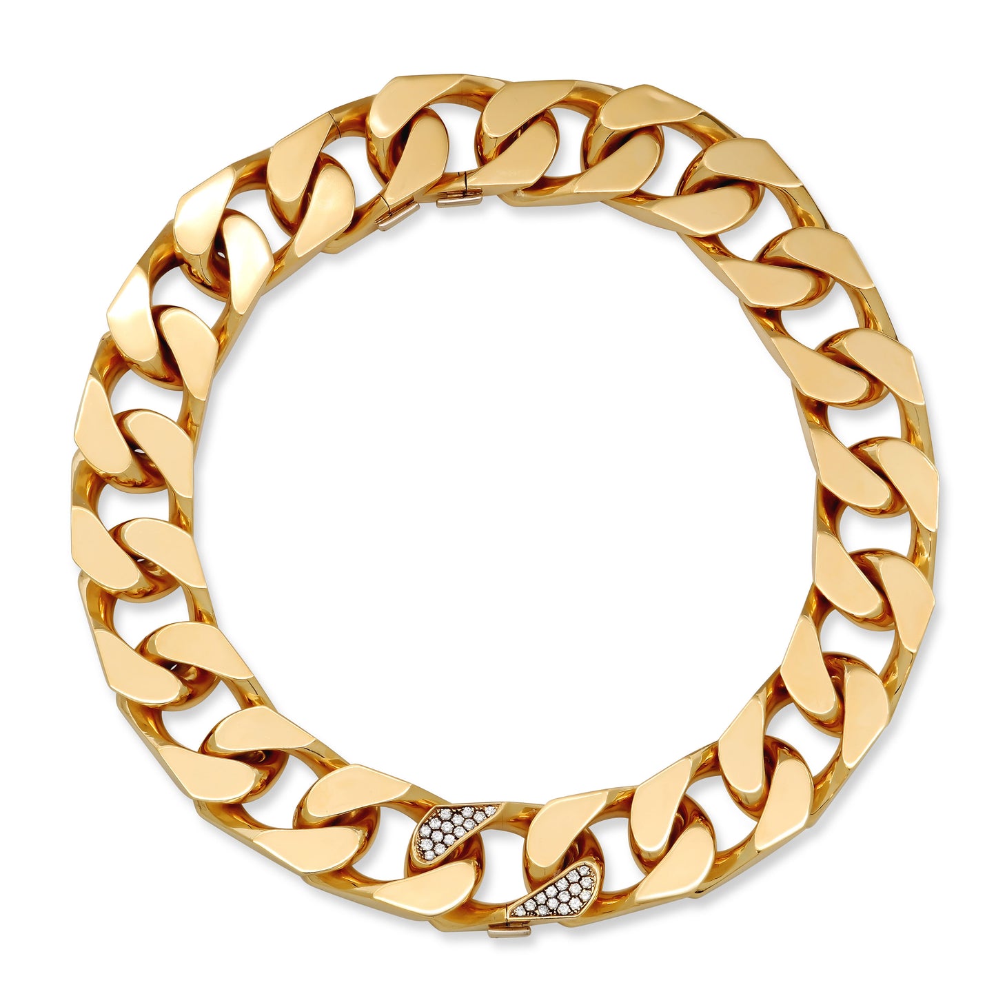 Large Link Diamond Convertible Necklace in 18K Gold
