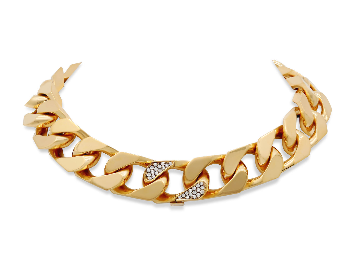 Large Link Diamond Convertible Necklace in 18K Gold