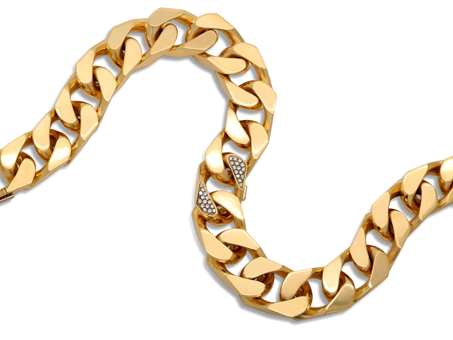 Large Link Diamond Convertible Necklace in 18K Gold