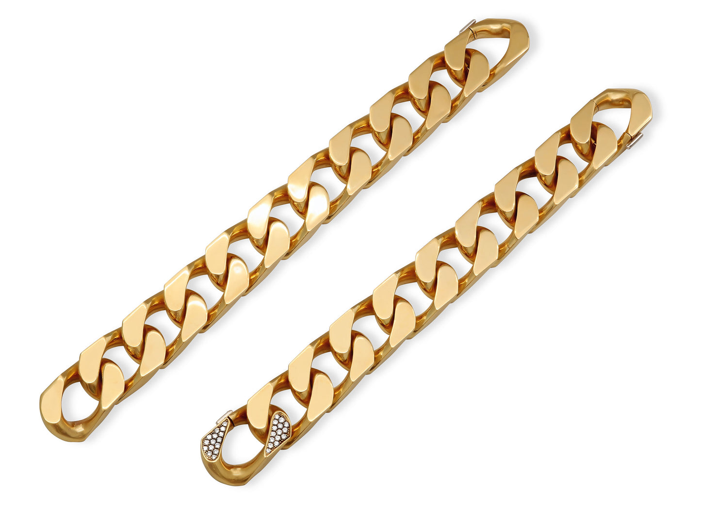 Large Link Diamond Convertible Necklace in 18K Gold