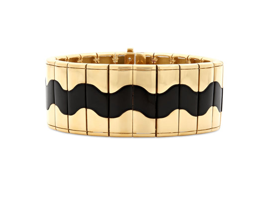 Inlaid Onyx Bracelet in 18K Gold