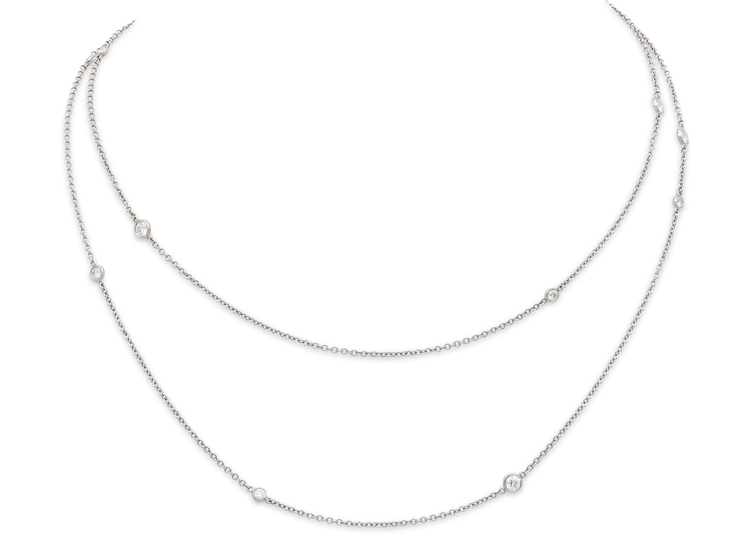 Tiffany & Co. Elsa Peretti 'Diamonds by the Yard Sprinkle' Necklace in Platinum