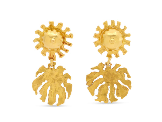 Jean Mahie Drops with Unsigned Domed Earrings in 22K Gold