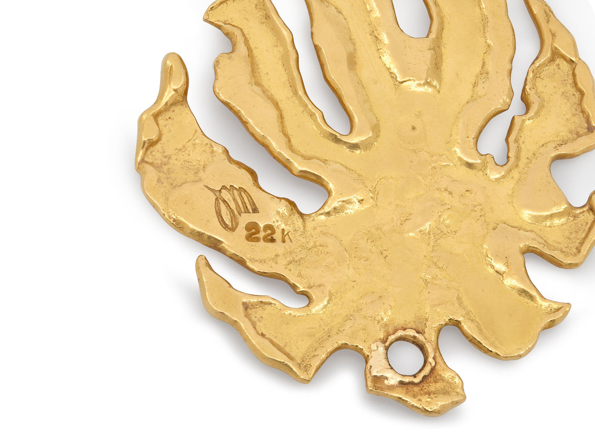 Jean Mahie Drops with Unsigned Domed Earrings in 22K Gold