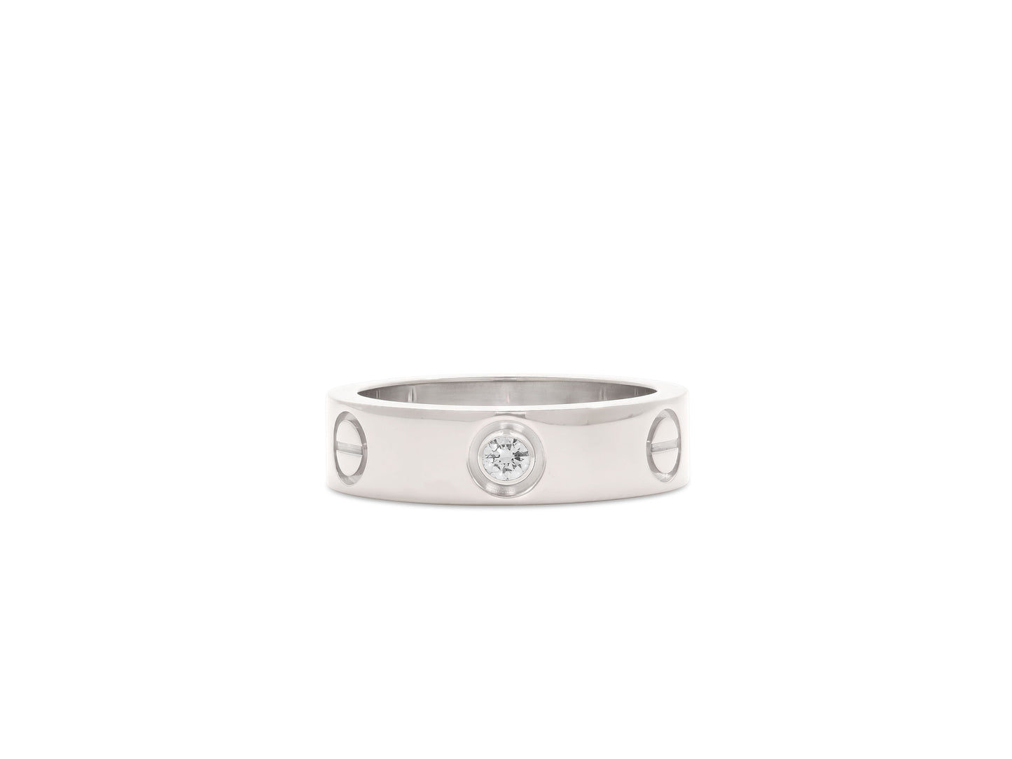 Cartier 'Love' 3 Diamond Ring, Classic Model, in 18K White Gold