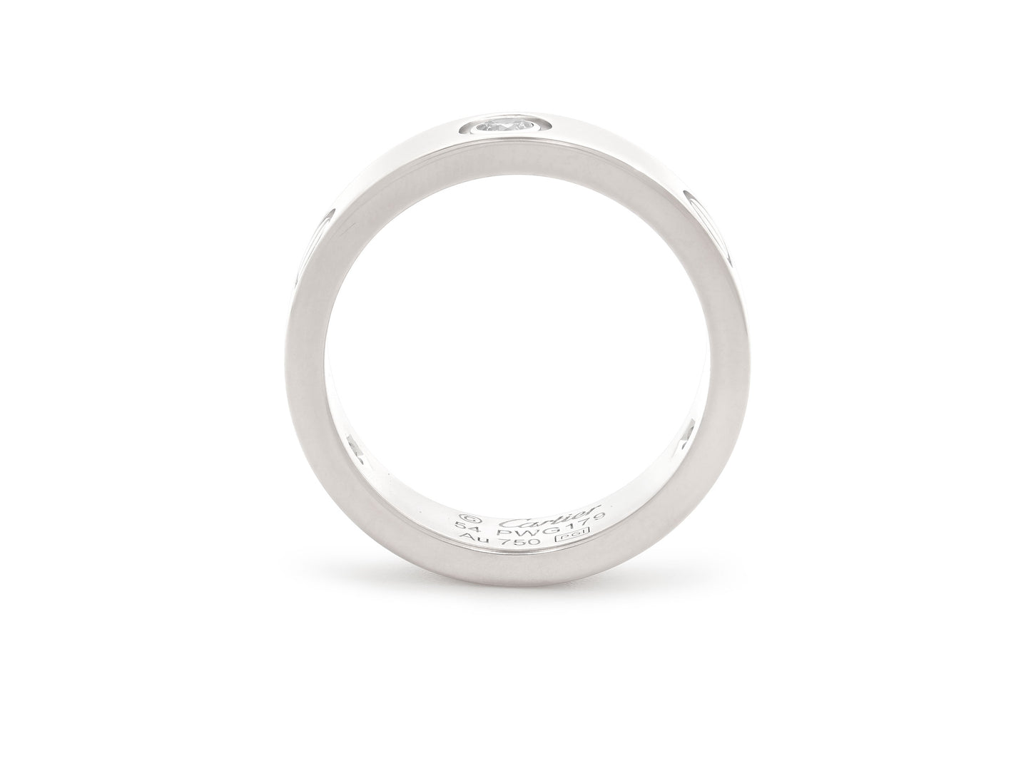 Cartier 'Love' 3 Diamond Ring, Classic Model, in 18K White Gold
