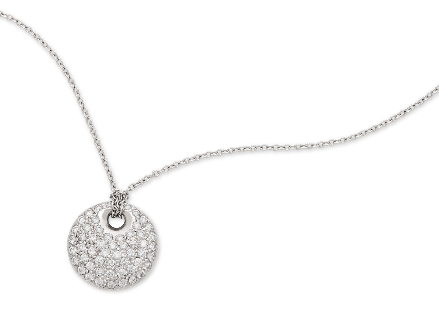 Tiffany & Co. Elsa Peretti 'Round Pendant' Diamond Necklace in Platinum