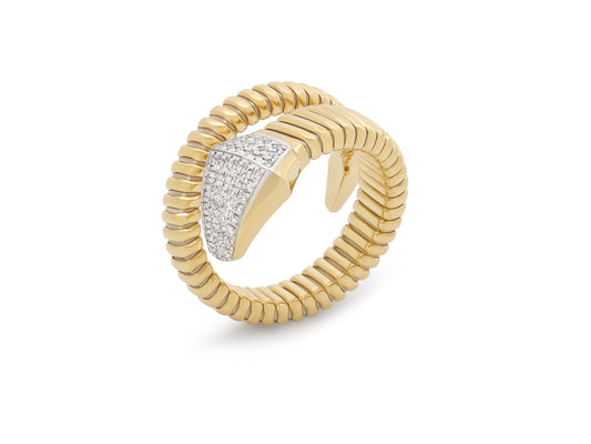 Viper Snake Diamond Ring in 18k Gold, by Beladora