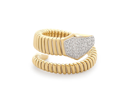 Viper Snake Diamond Ring in 18k Gold, by Beladora