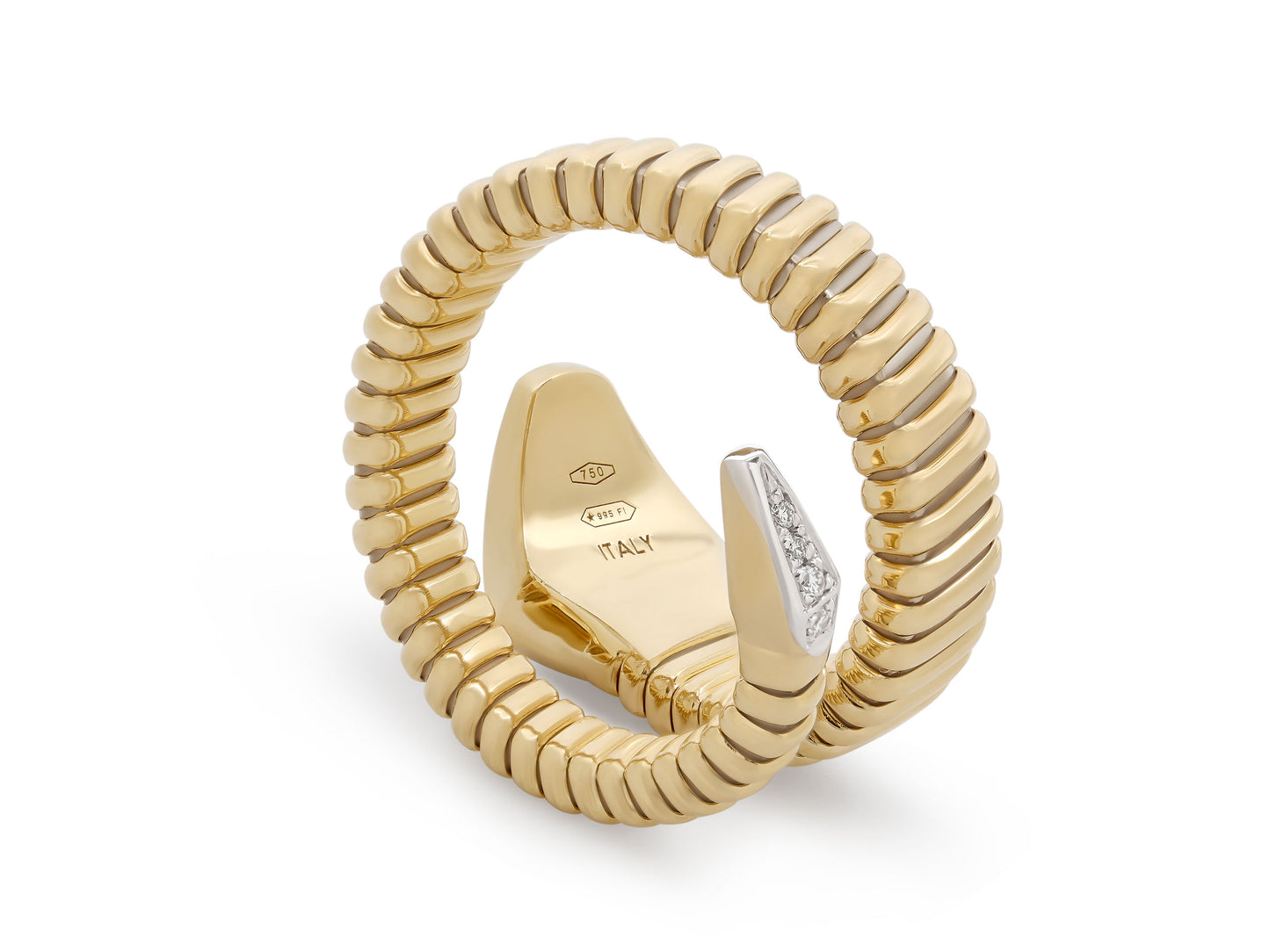 Viper Snake Diamond Ring in 18k Gold, by Beladora