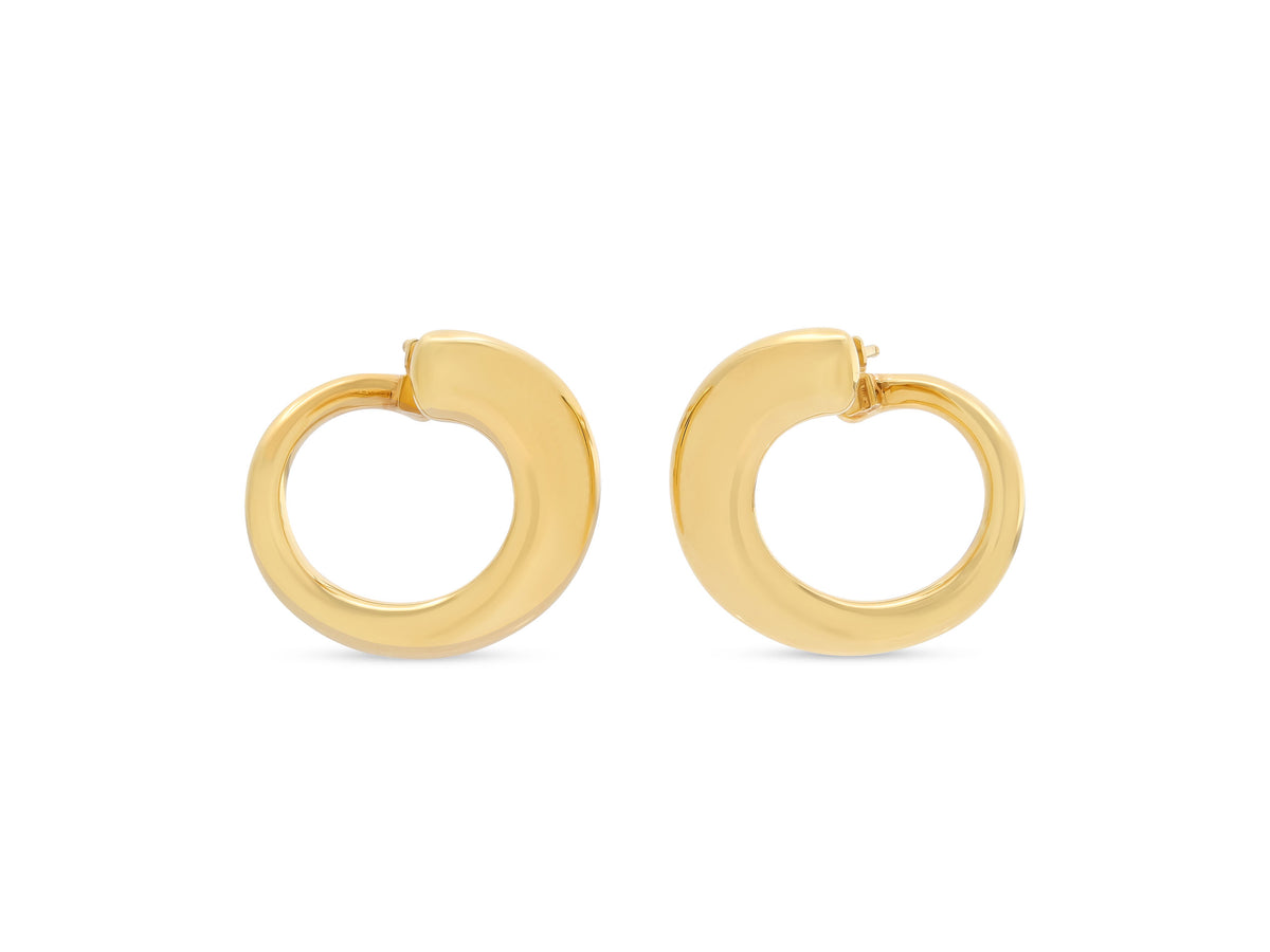 Front and Back Earrings in 18K Gold, by Beladora
