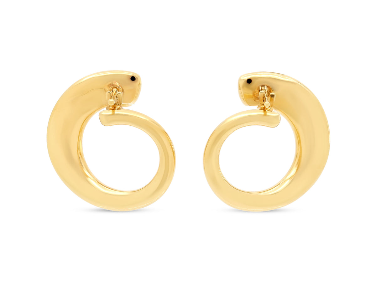 Front and Back Earrings in 18K Gold, by Beladora