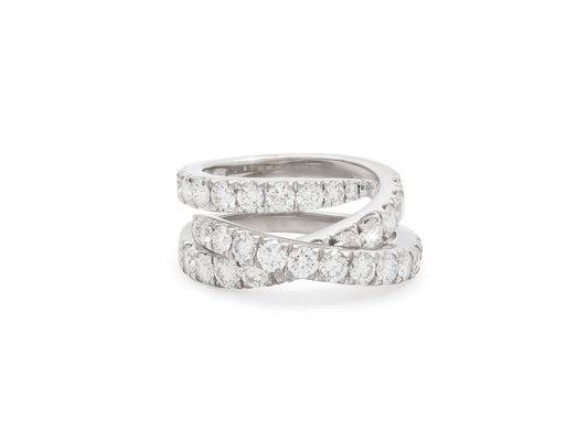 Interlacing Diamond Line Ring in 18K White Gold
