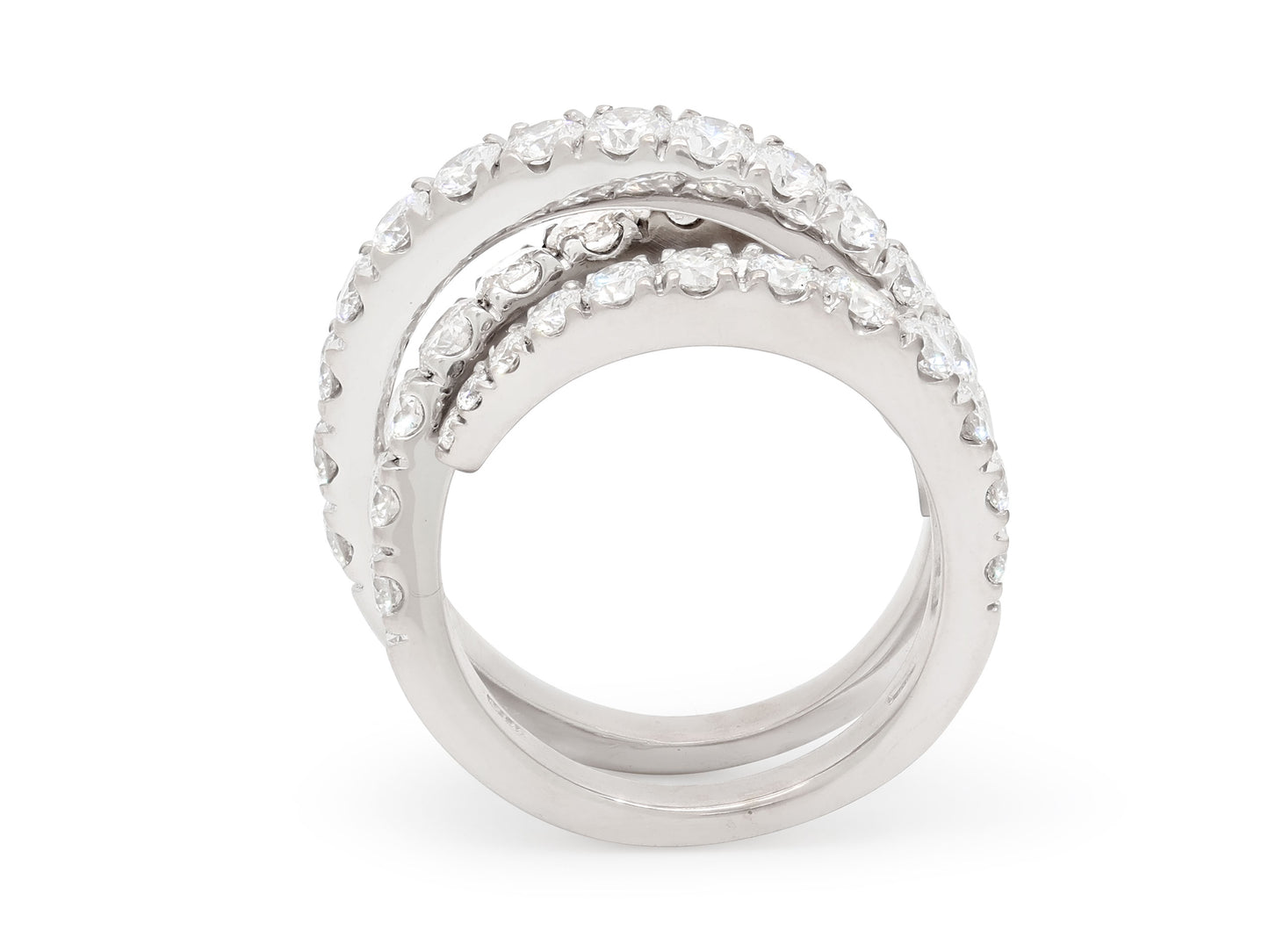 Interlacing Diamond Line Ring in 18K White Gold