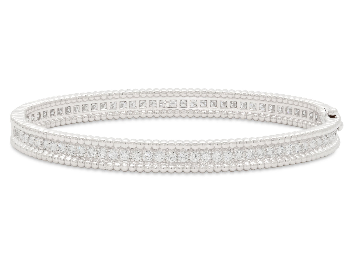 Van Cleef & Arpels 'Perlée' Diamond Bracelet in 18K White Gold, Medium Model
