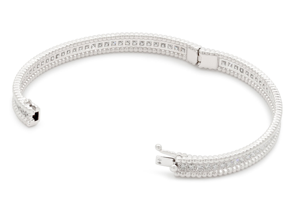 Van Cleef & Arpels 'Perlée' Diamond Bracelet in 18K White Gold, Medium Model