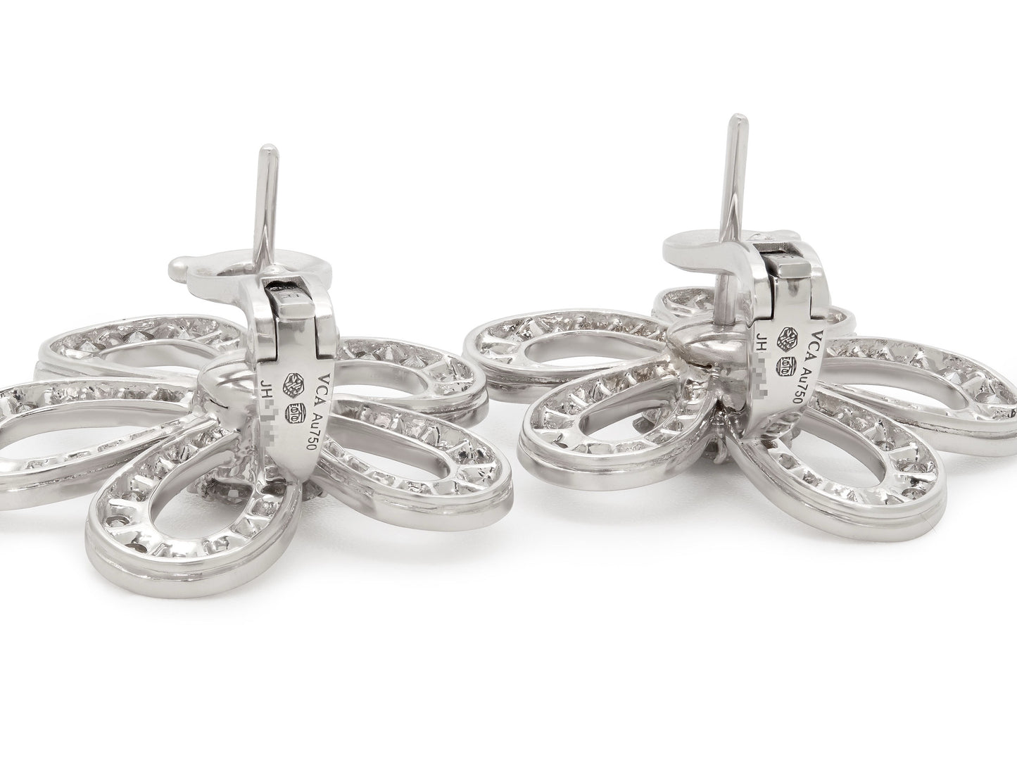 Van Cleef & Arpels 'Flowerlace' Diamond Earrings in 18K White Gold