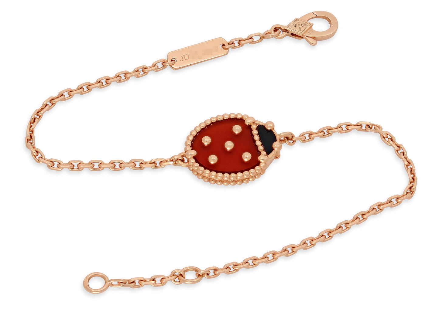 Van Cleef & Arpels 'Lucky Spring' Closed Wings Ladybug Bracelet in 18K Rose Gold