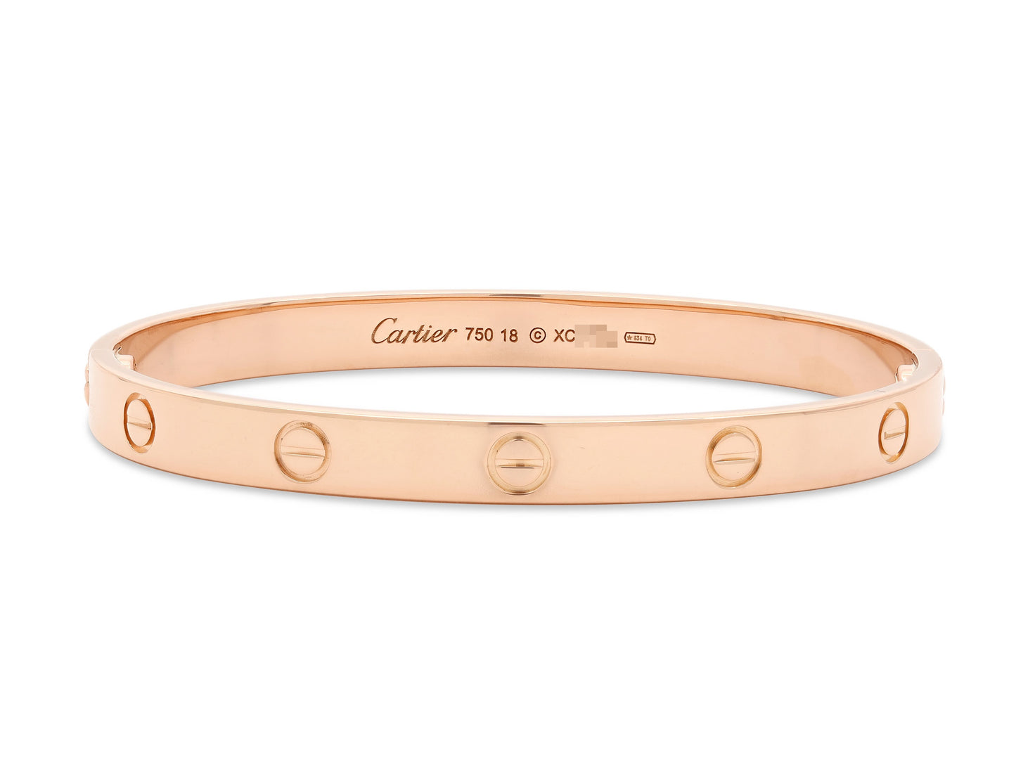 Cartier 'Love' Bracelet in 18K Rose Gold, Classic Model, Size 18