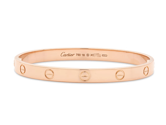 Cartier 'Love' Bracelet in 18K Rose Gold, Classic Model, Size 18