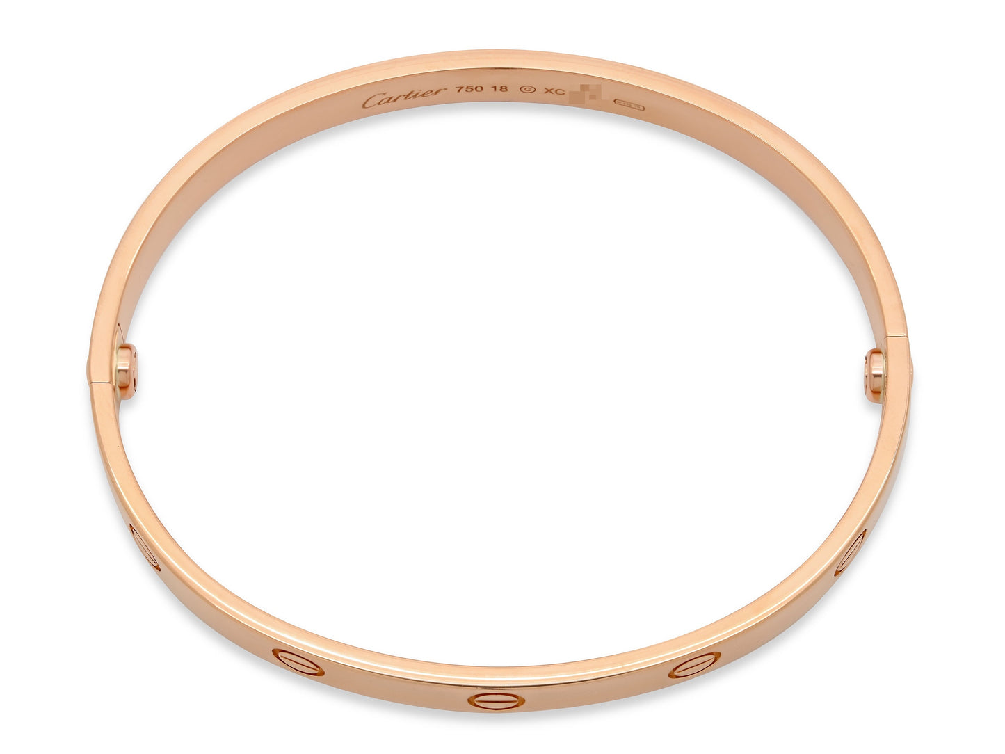 Cartier 'Love' Bracelet in 18K Rose Gold, Classic Model, Size 18
