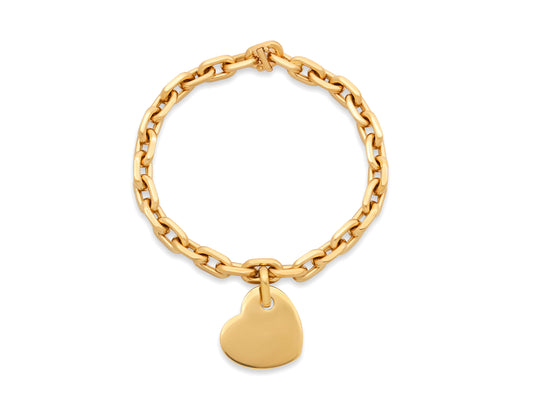 Heart Charm Bracelet in 18K Gold