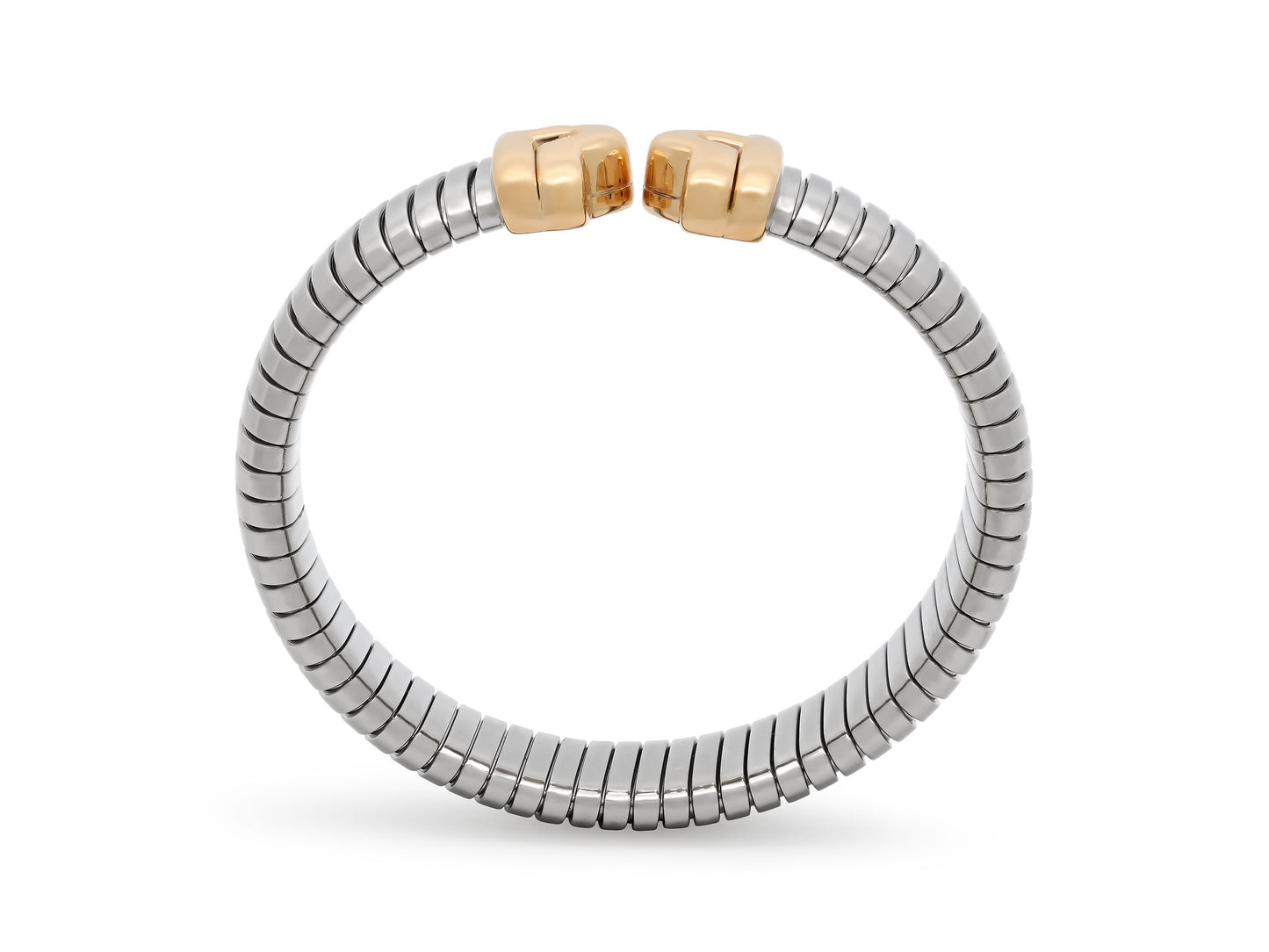 Bulgari 'Parentesi' Tubogas Bracelet in Steel and 18K Gold