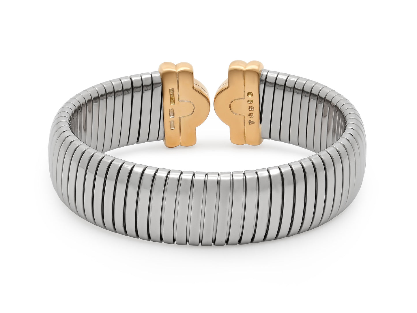 Bulgari 'Parentesi' Tubogas Bracelet in Steel and 18K Gold