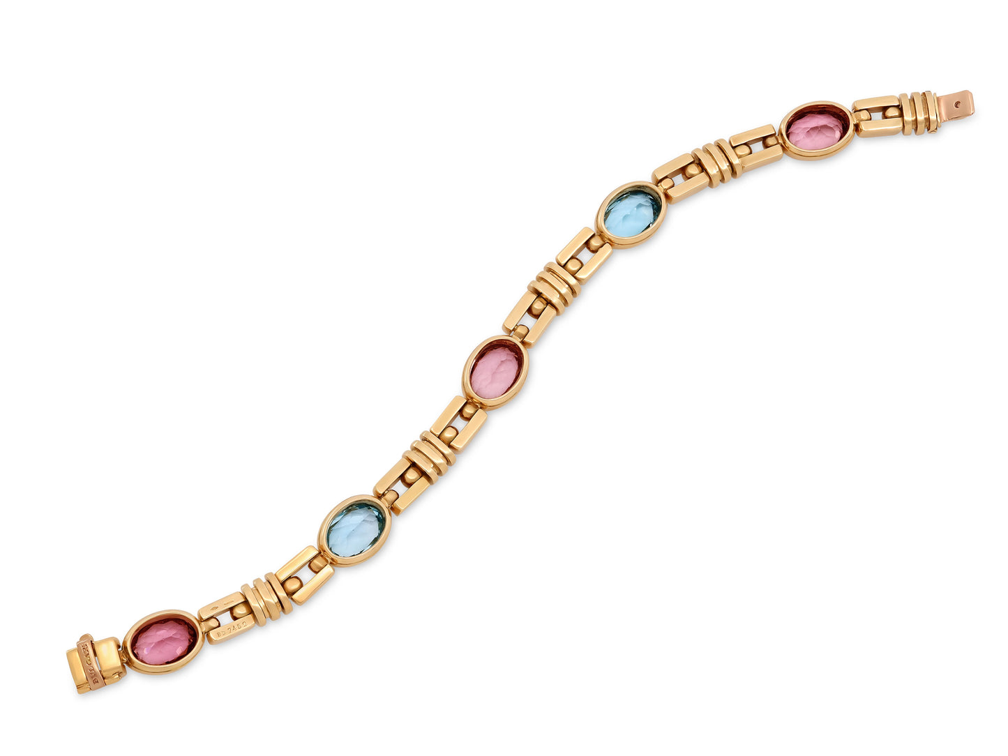 Bulgari Kunzite and Blue Topaz Bracelet in 18K Gold