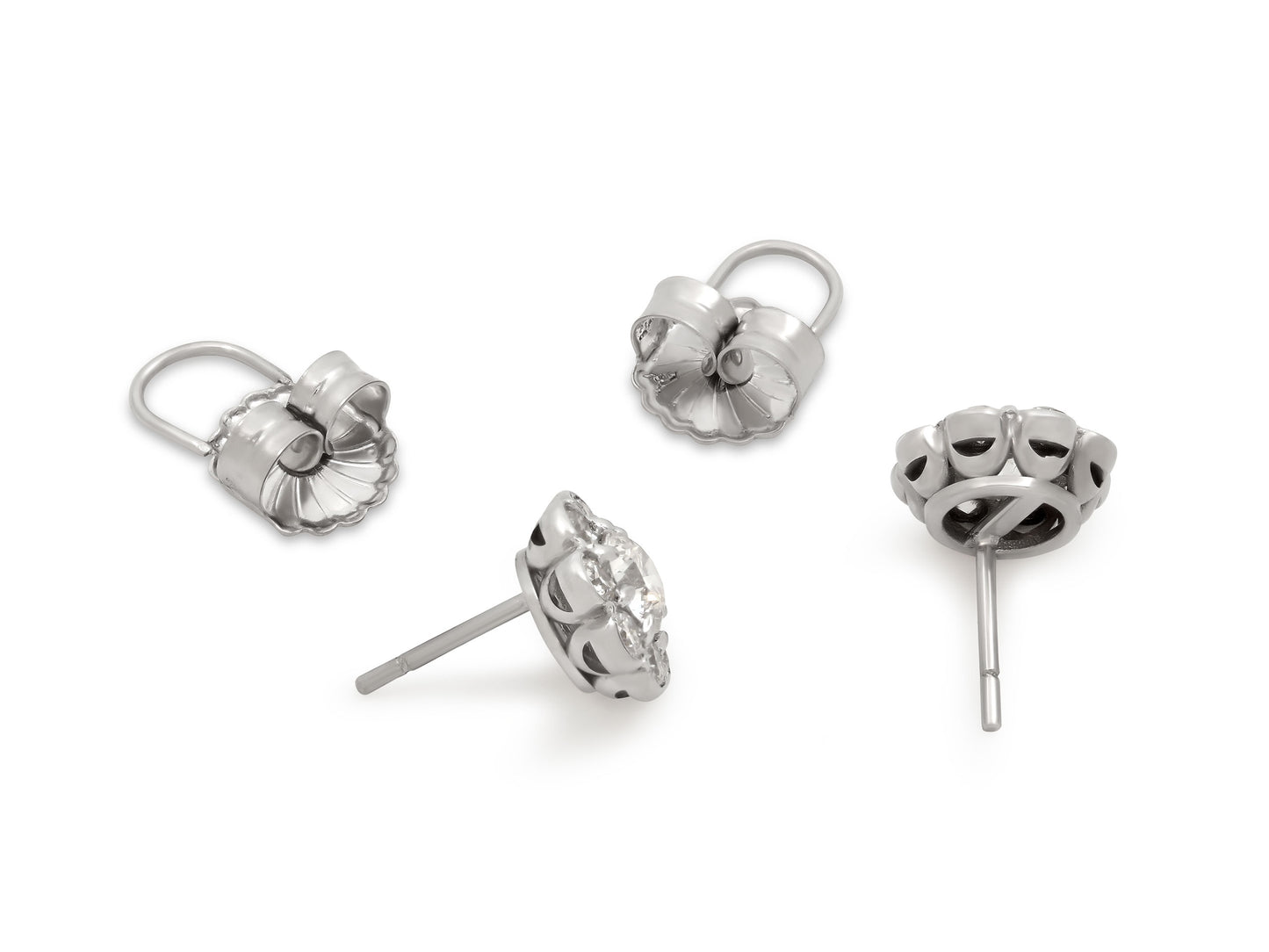 Beladora 'Bespoke' Diamond Cluster Earrings in 18K White Gold
