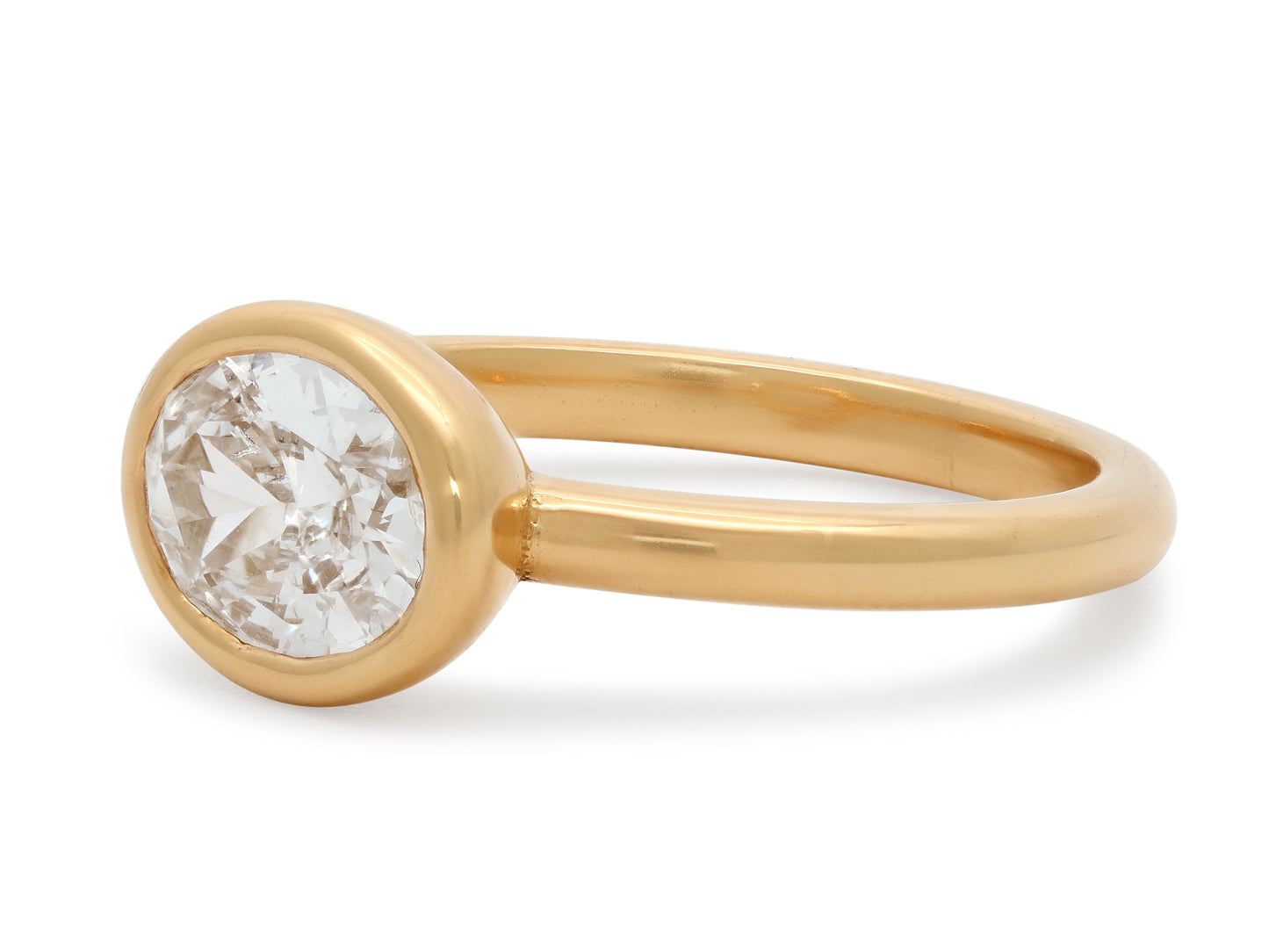 Beladora 'Bespoke' Oval Diamond Pinky Ring, 0.74 carat D/SI2, in 18K Gold
