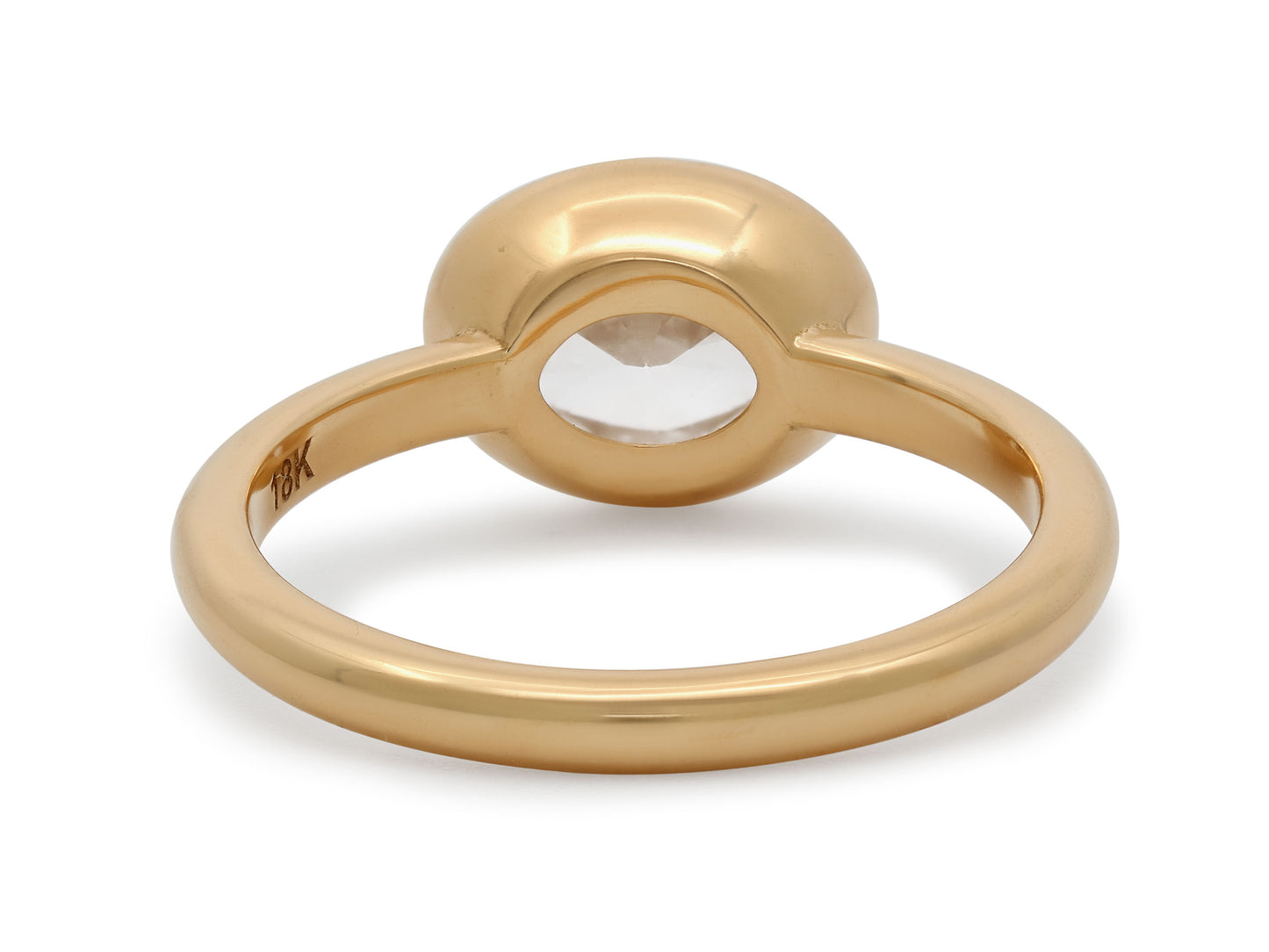 Beladora 'Bespoke' Oval Diamond Pinky Ring, 0.74 carat D/SI2, in 18K Gold