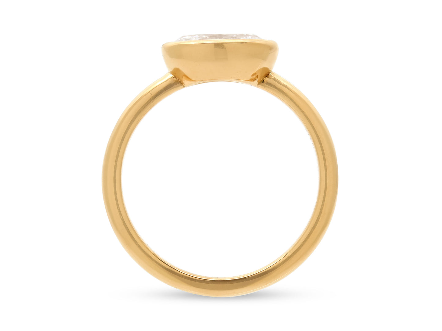 Beladora 'Bespoke' Oval Diamond Pinky Ring, 0.74 carat D/SI2, in 18K Gold