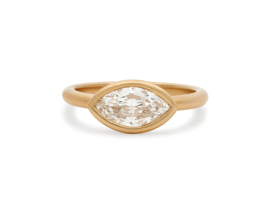 Beladora 'Bespoke' Marquise Diamond Pinky Ring, 0.69 carat H/SI2, in 18K Gold