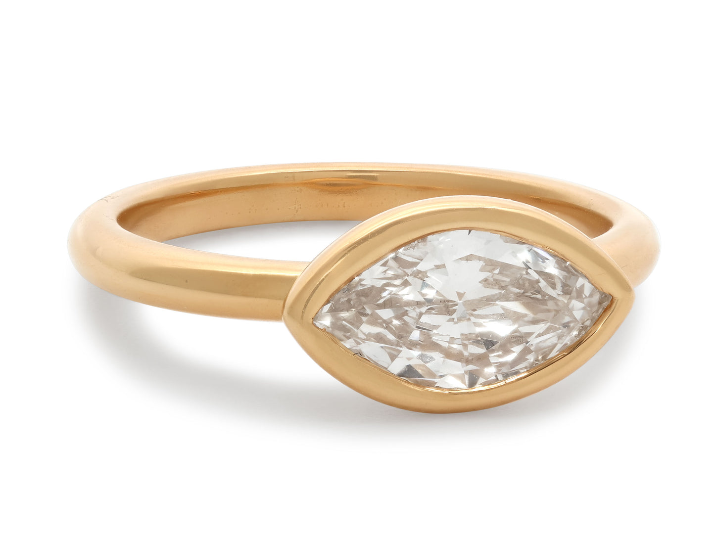 Beladora 'Bespoke' Marquise Diamond Pinky Ring, 0.69 carat H/SI2, in 18K Gold