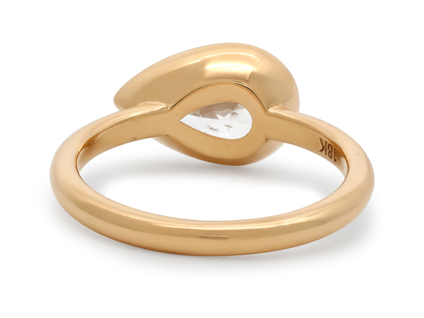 Beladora 'Bespoke' Pear Shape Diamond Pinky Ring, 0.97 carat G/SI2, in 18K Gold