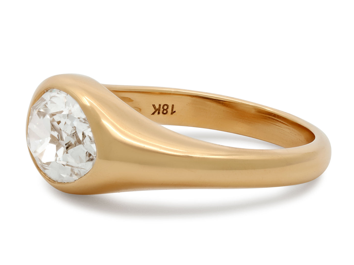 Beladora 'Bespoke' Old Cut Pear Diamond Ring, 1.63 carat I/VS2, in 18K Gold