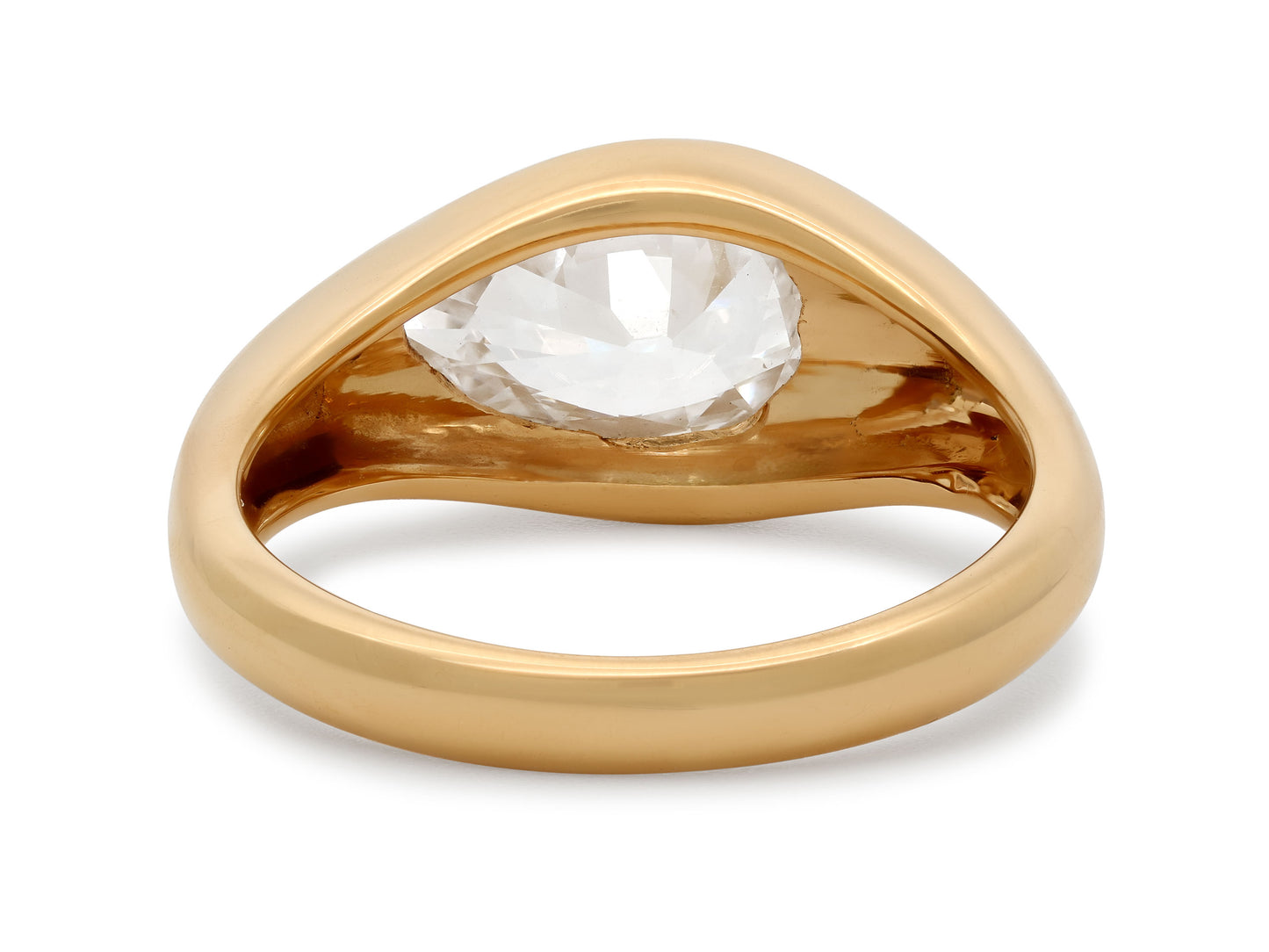 Beladora 'Bespoke' Old Cut Pear Diamond Ring, 1.63 carat I/VS2, in 18K Gold