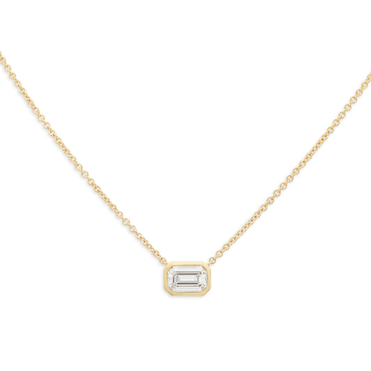 Beladora 'Bespoke' Emerald Cut Diamond Pendant Necklace, 1.33 carat G/VS1, in 18K Gold