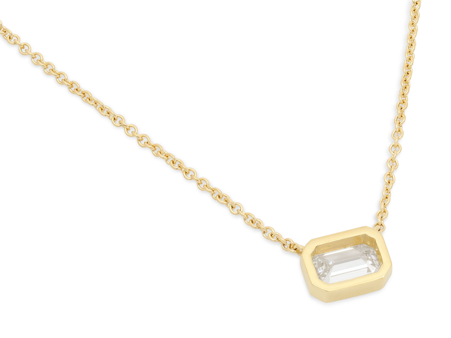 Beladora 'Bespoke' Emerald Cut Diamond Pendant Necklace, 1.33 carat G/VS1, in 18K Gold