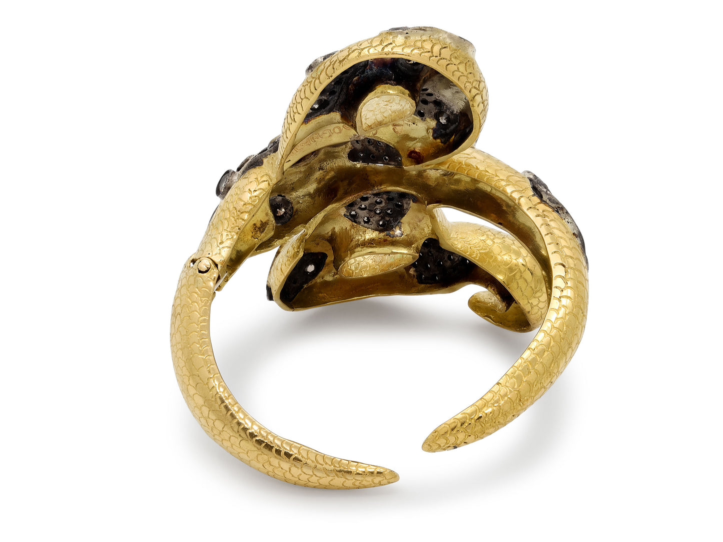 Codognato Diamond Snake Bangle in 18K Gold and Silver