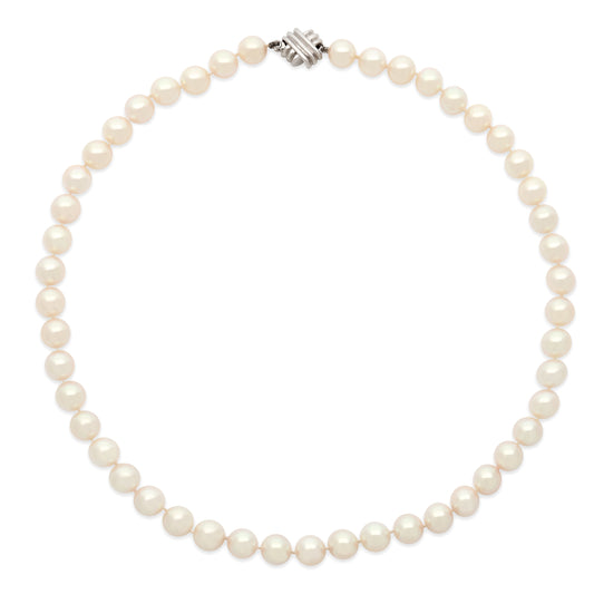 Tiffany & Co. Pearl Necklace with 18K White Gold Clasp