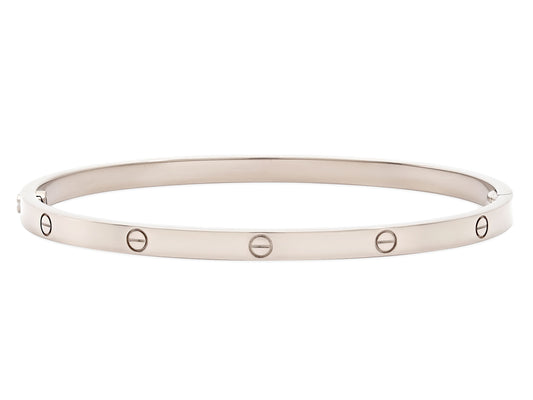Cartier 'Love' Bracelet in 18K White Gold, Small Model, Size 18