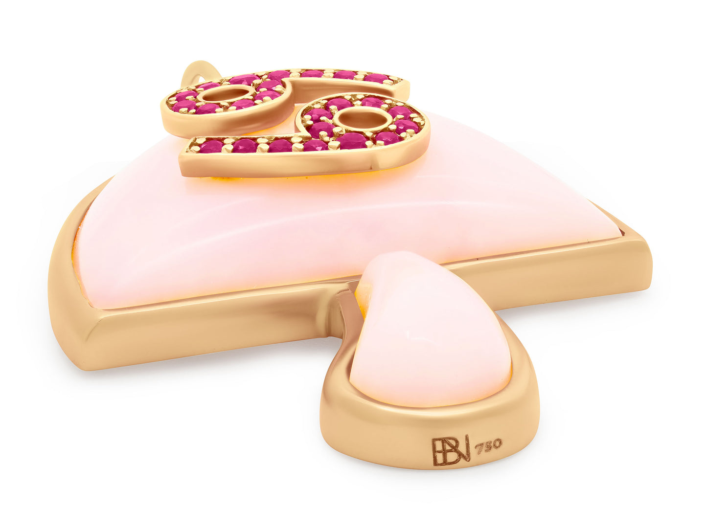 Brent Neale 'Large Magic Mushroom' Opal and Ruby Pendant in 18K Gold, Cancer Zodiac
