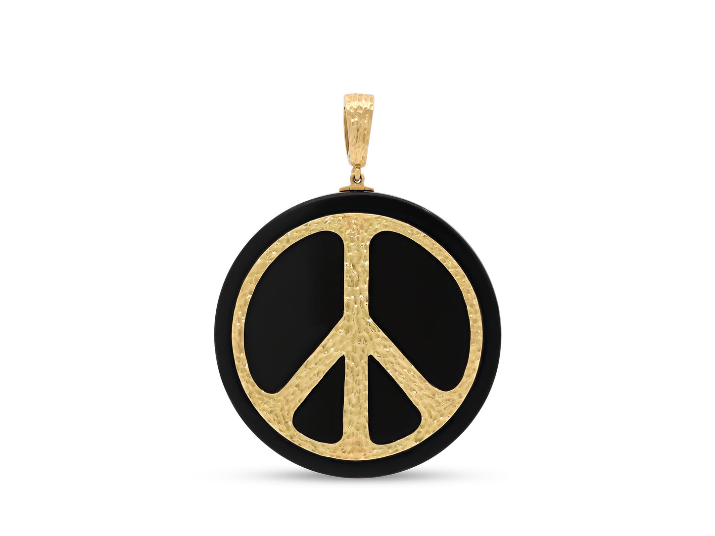 David Webb Onyx 'Peace' Pendant in 18K Gold