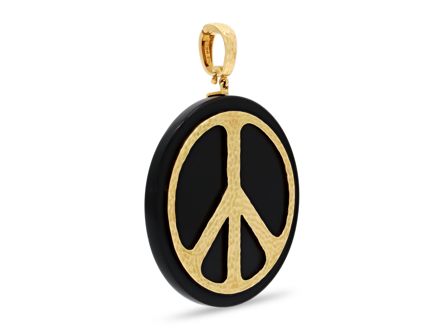 David Webb Onyx 'Peace' Pendant in 18K Gold