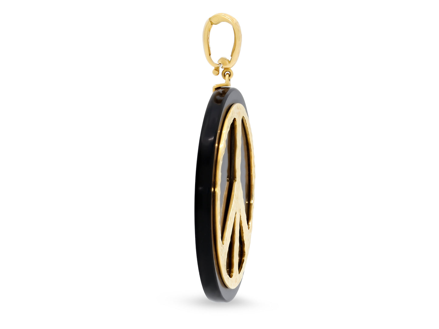 David Webb Onyx 'Peace' Pendant in 18K Gold