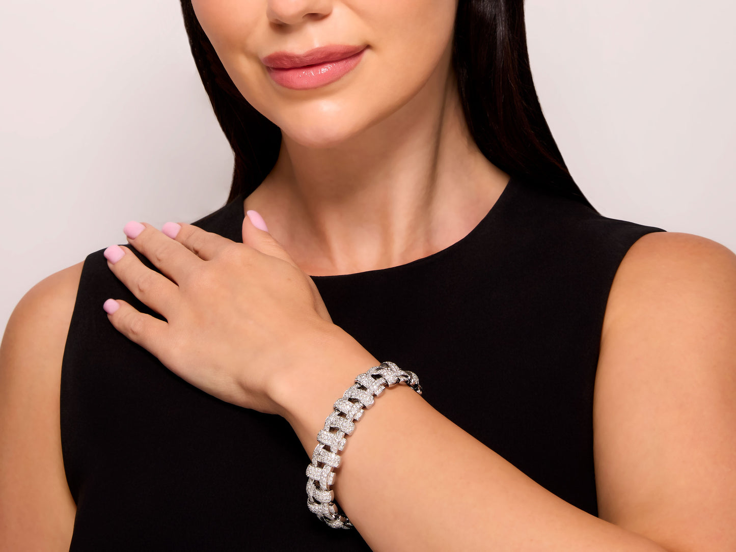 Woven Diamond Bracelet in 18K White Gold