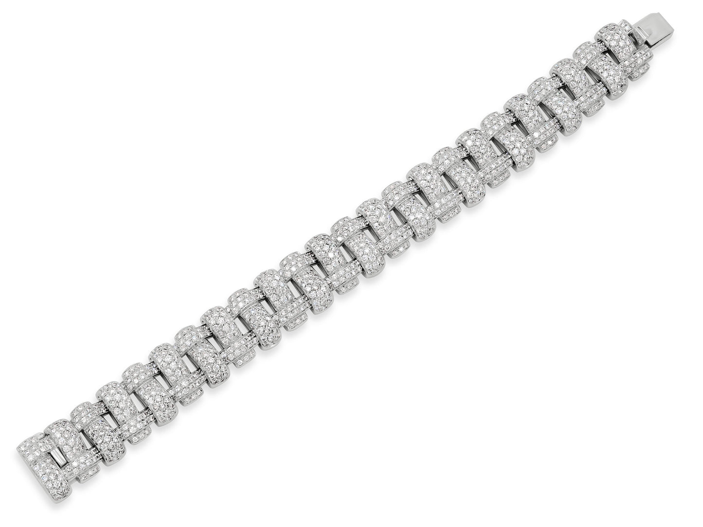 Woven Diamond Bracelet in 18K White Gold