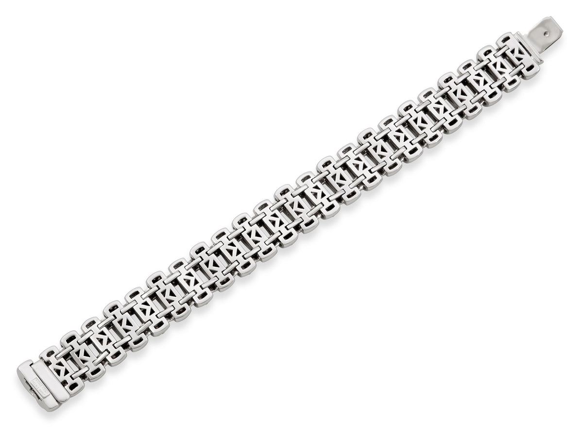 Woven Diamond Bracelet in 18K White Gold